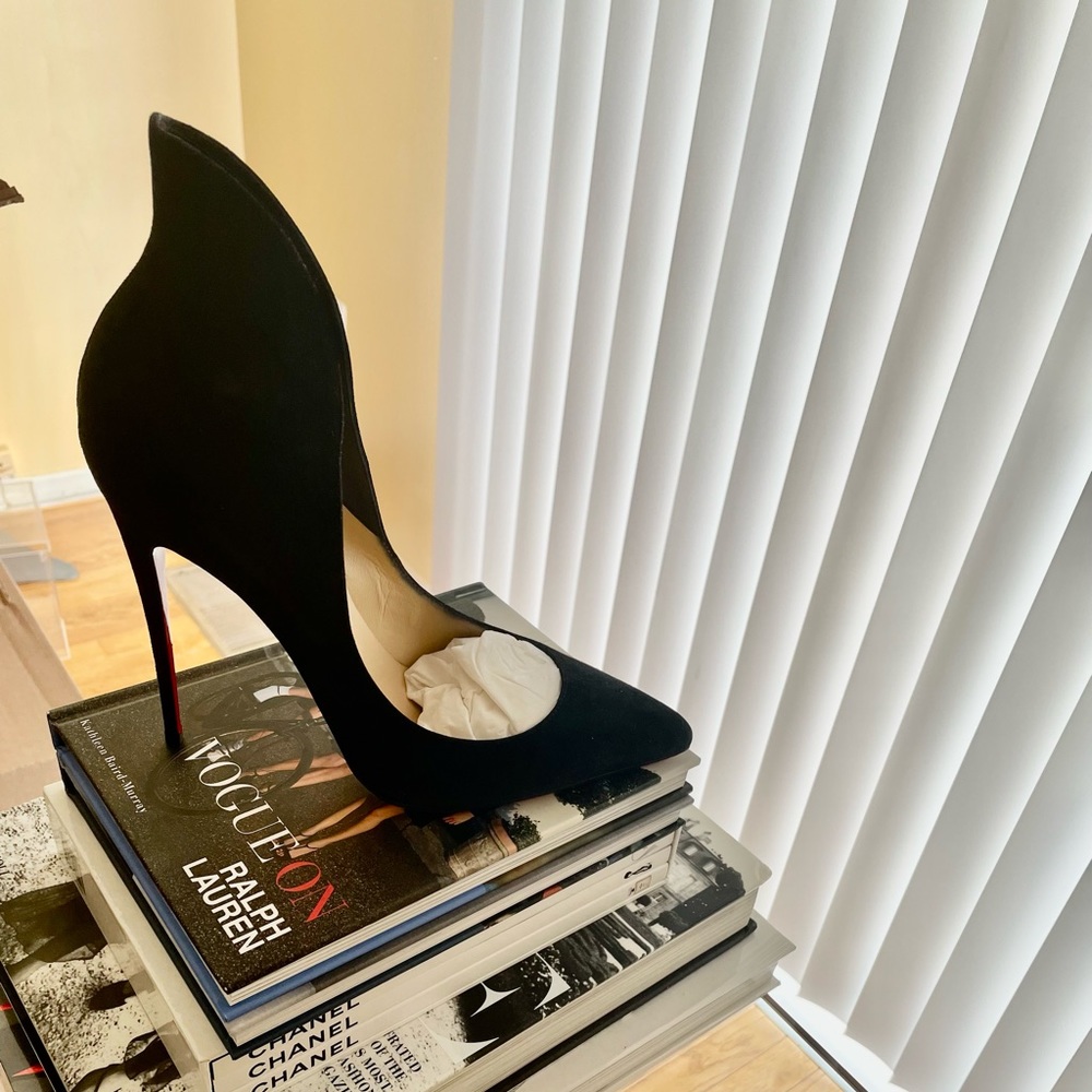 AUTHENTIC Christian Louboutin Mea Culpa 120mm, Black Suede Pump